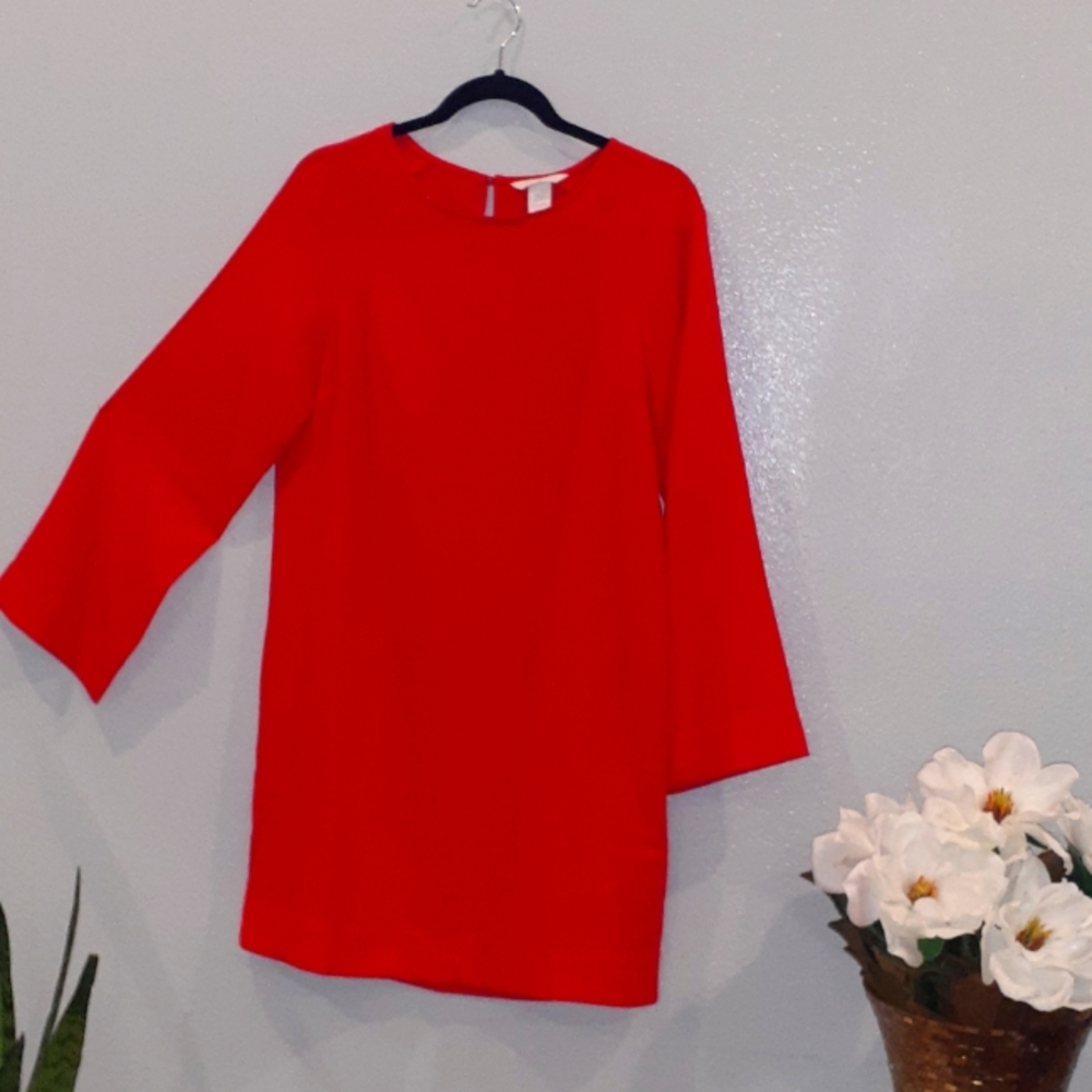 H&M orange long sleave dress